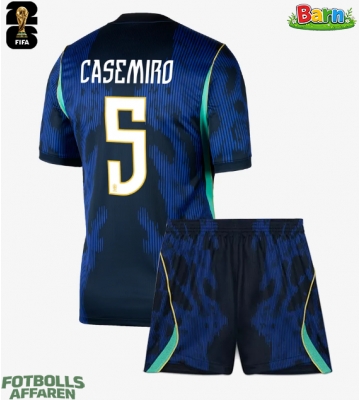 Brasilien Casemiro #5 Bortaställ Barn VM 2026 Kortärmad (+ Korta byxor)